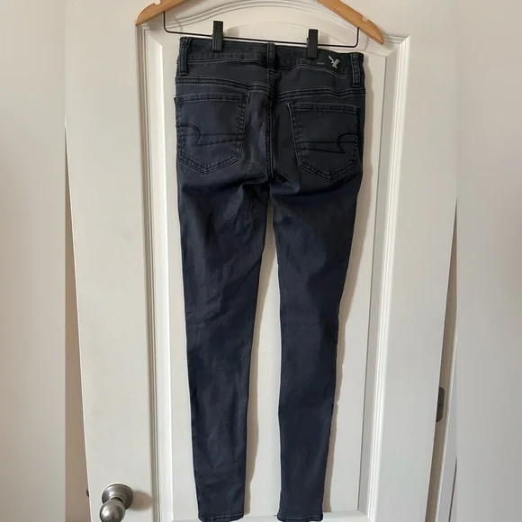 American Eagle Black Stretch Jeggings Women’s Size 0 Long - Picture 7 of 15